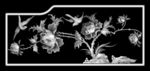 牡丹花鸟灰度图