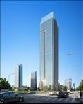 白天玻璃杆件公建效果图