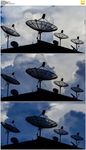 白云天空下的卫星天线