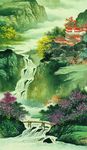 山水国画玄关