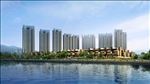 高层湖景联排别墅景观图