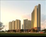 高层住宅区黄昏建筑效果图