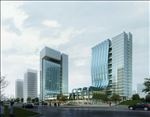 异形玻璃体商务大厦建筑效果图