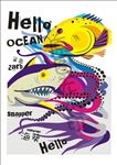 鲨鱼鱿鱼大海葵海洋馆动物插画图