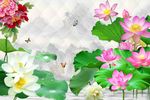 3d背景墙 荷花