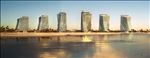 海边沙滩酒店黄昏建筑效果图