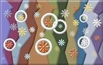 五彩缤纷圈圈花卉浮雕电视背景墙