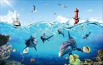 海底世界装饰画背景墙