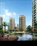 住宅小区水景平台休闲图