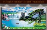黄山迎客松山水画