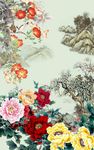 国画牡丹玄关