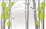 北欧风树鸟背景墙