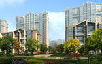 住宅小区内庭绿化景观效果图