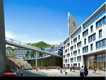 学校内庭建筑效果图