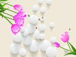 简约唯美艺术圆圈背景墙装饰画