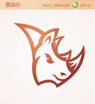 犀牛头部图标化CDR矢量图