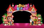 儿童乐园红色奇幻童话城堡高档门