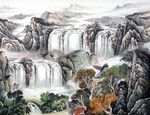 山水国画背景墙