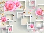 3D方格玫瑰花