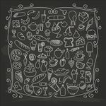 精致矢量手绘食物点心背景插画