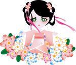 Q版矢量卡通汉服少女