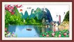 山水风景画 梅花图片
