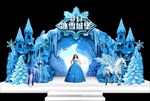 高档梦幻冰雪城堡造型舞台美陈