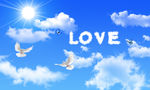蓝天白云LOVE爱心云朵唯美