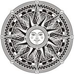 太阳神圆形花纹矢量素材