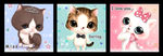 卡通大眼猫萌宠猫咪无框画