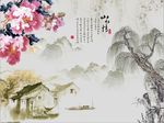 山水情牡丹花