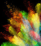 彩色粉末 粉尘 撞击视觉