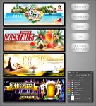 清凉夏日海报背景板