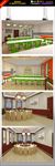 回民餐厅及中式餐厅包间su模型