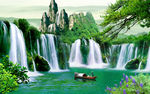 山水风景电视背景