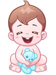可爱小婴儿卡通插画矢量素材