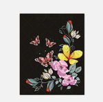 绣花蝴蝶花图案 高清分层图