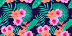 手绘花卉插画背景墙