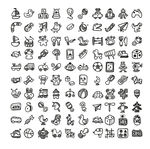 精致矢量手绘小孩玩具图标