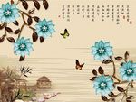 中式 竹子 珍珠 花纹 背景墙