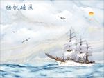 高清大理石玉石纹理扬帆破浪