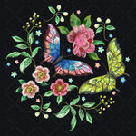 绣花蝴蝶花 高清分层图
