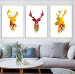 北欧小清新鹿头时尚风景装饰画