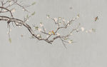现代中式花鸟壁画