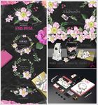 蔷薇水彩画蔷薇花印花印染