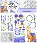 紫色薰衣草羊驼水彩画