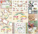 春季绚丽花朵花环鲜花水彩画