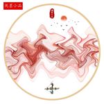 新中式抽象线条意境山水风景背景