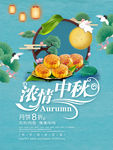 中秋圆月月饼海报