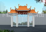 仿古大门 铁艺大门 大门效果图